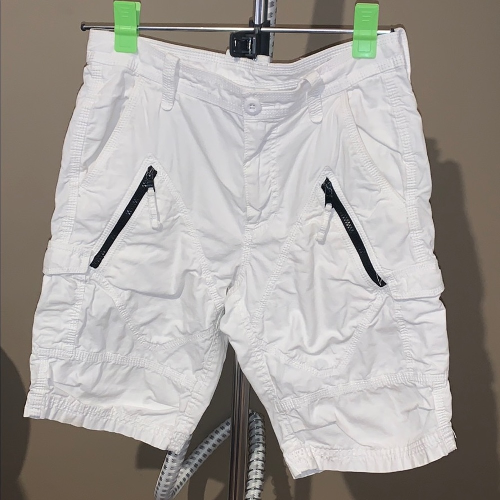 Armani Exchange white cargo shorts
